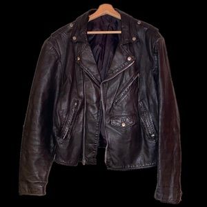 Vintage Leather Motorcycle Jacket Size Large